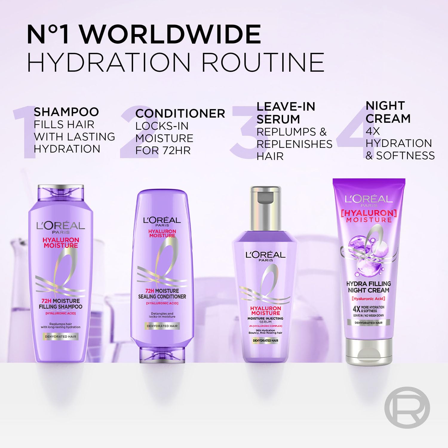 L'Oreal Paris Fresh Hyaluron Moisture 72HR Moisture Sealing Conditioner Powered By Hyaluronic Acid, For Frizz-Free, Hydrated And Bouncy Hair Full Of Life | 340 Millilitres - Image 5